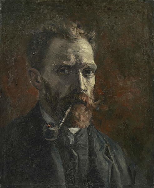 Canvas Print Self-portrait with pipe, 1886
