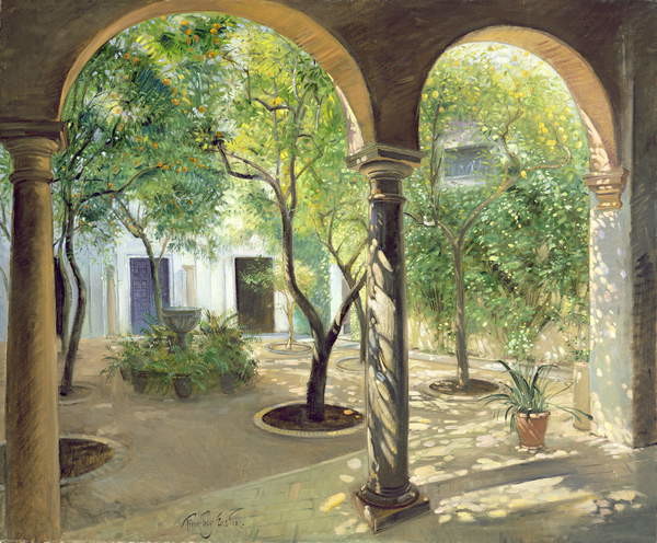 Fine Art Print Shaded Courtyard, Vianna Palace, Cordoba