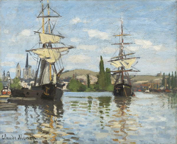 Fine Art Print Ships Riding on the Seine at Rouen, 1872- 73