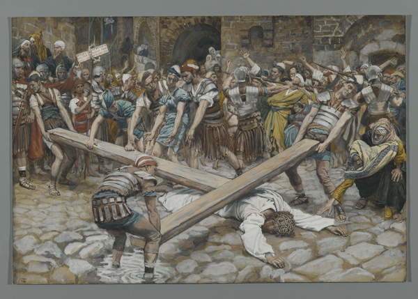 Fine Art Print Simon the Cyrenian Compelled to Carry the Cross with Jesus