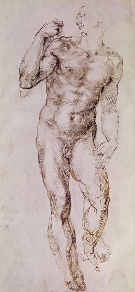 Canvas Print Sketch of David with his Sling, 1503-4