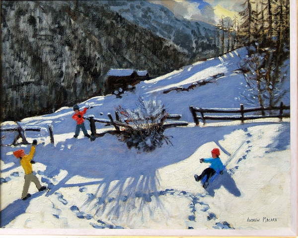 Fine Art Print Snowballers, Zermatt