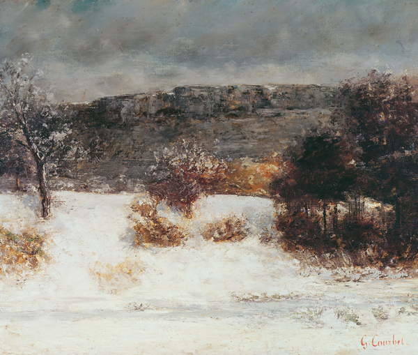 Canvas Print Snowy Landscape (Vallée de la Loue), c.1876