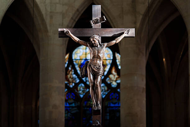 Art Photography Statue of Jesus Christ on cross