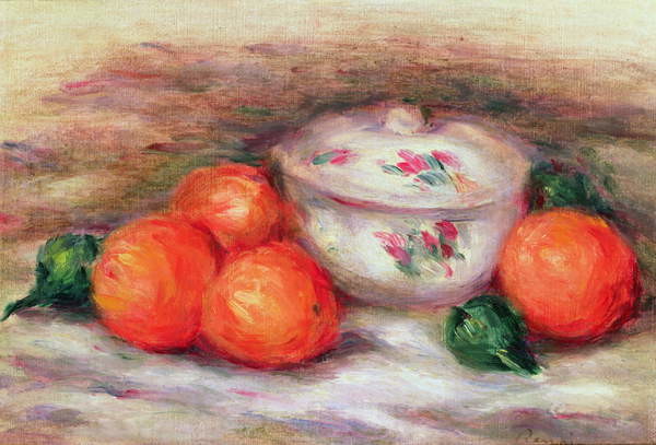 Fine Art Print Still life with a covered dish and Oranges