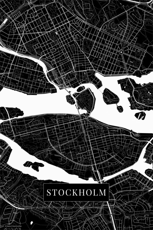 Map Stockholm black
