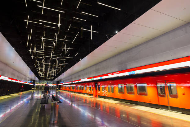 Valokuvataide Subway train at one of Helsinki's