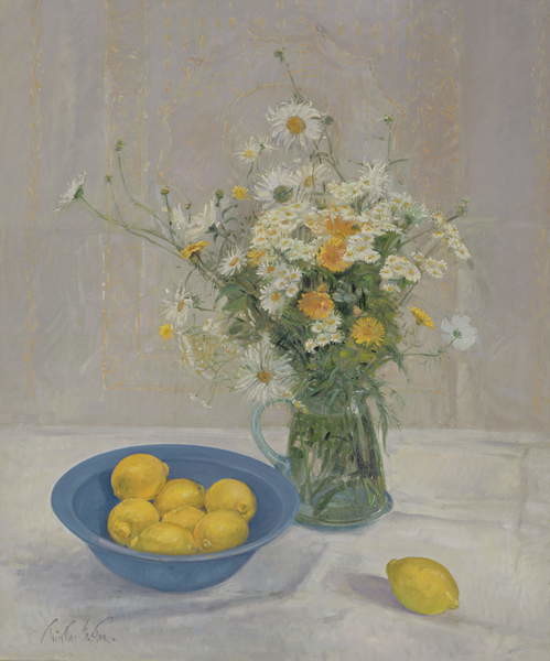 Canvas Print Summer Daisies and Lemons, 1990