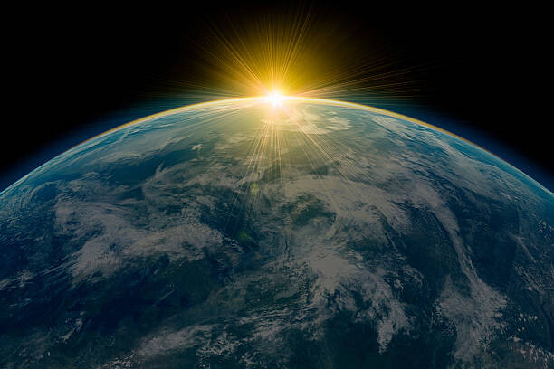 Arte Fotográfica Sunrise over planet earth