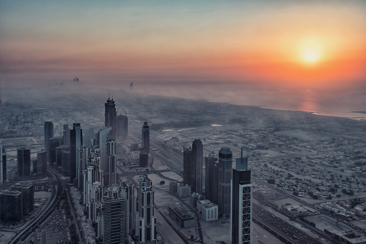 Canvas Print Sunsset In Dubai