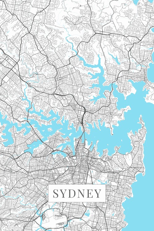 Map Sydney white
