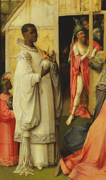 Canvas Print The Adoration of the Magi, detail of one of the kings
