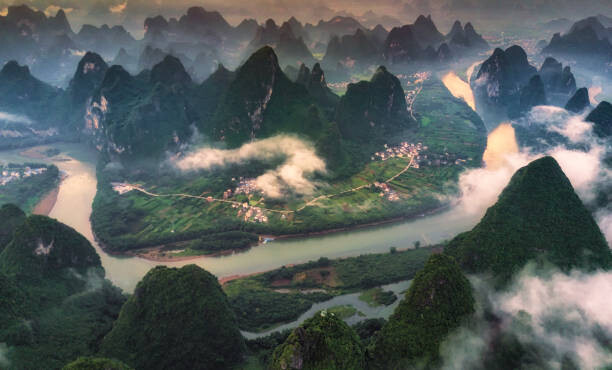 Art Photography The aerial view at Xianggang hill,