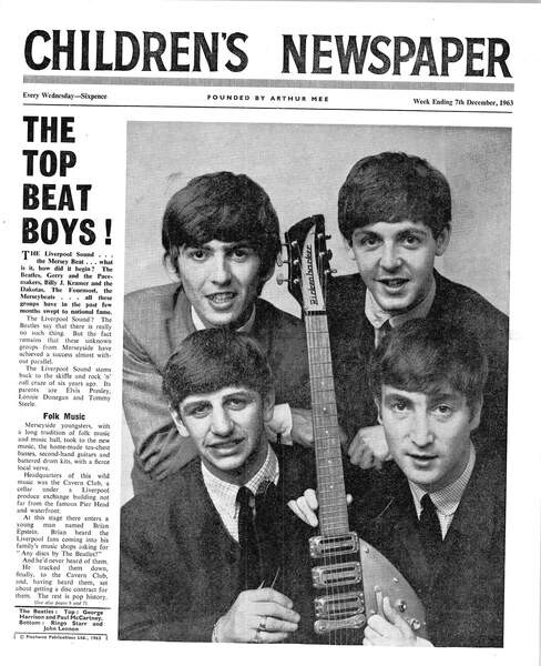 Photography The Beatles, front page of 'The Children's Newspaper', December 1963