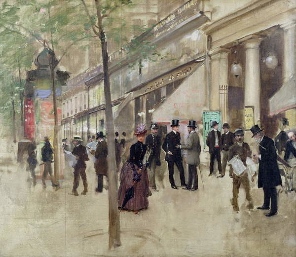 Canvas Print The Boulevard Montmartre and the Theatre des Varietes