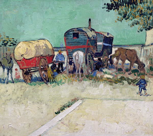 Fine Art Print The Caravans, Gypsy Encampment near Arles, 1888