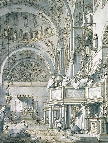 Fine Art Print The Choir Singing in St. Mark's Basilica, Venice