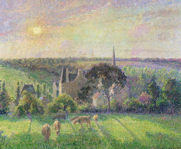Canvas Print The Church and Farm of Eragny, 1895
