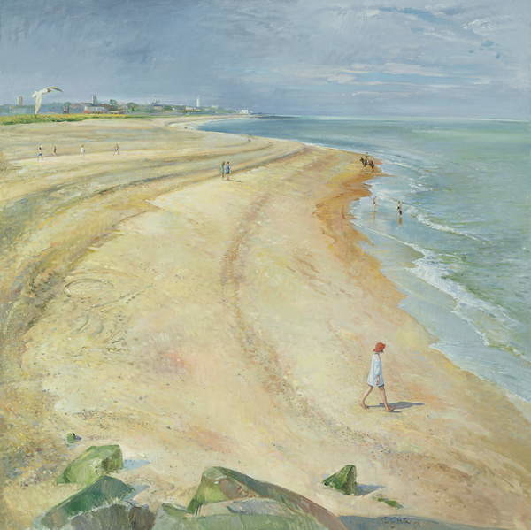 Canvas Print The Curving Beach, Southwold, 1997