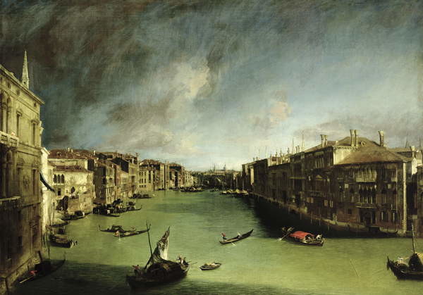 Fine Art Print The Grand Canal, View of the Palazzo Balbi towards the Rialto Bridge