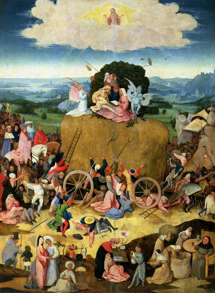 Canvas Print The Haywain: central panel of the triptych, c.1500