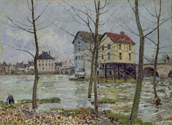 Canvas Print The Mills at Moret-sur-Loing, Winter, 1890