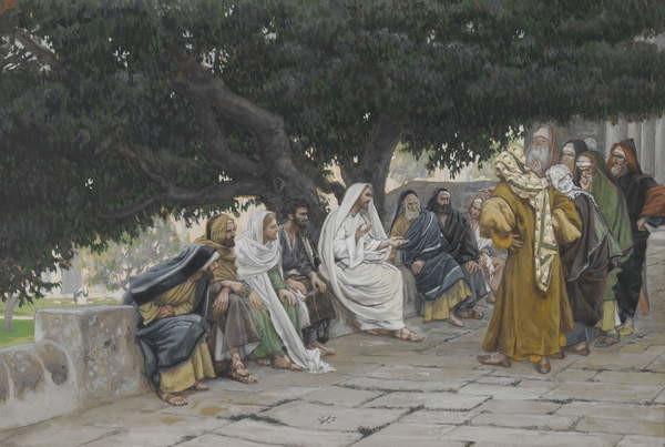 Canvas Print The Pharisees and the Saduccees Come to Tempt Jesus