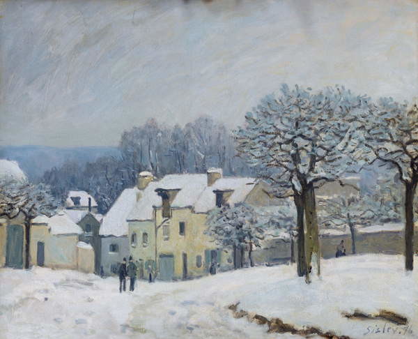 Wallpaper Mural The Place du Chenil at Marly-le-Roi, Snow, 1876