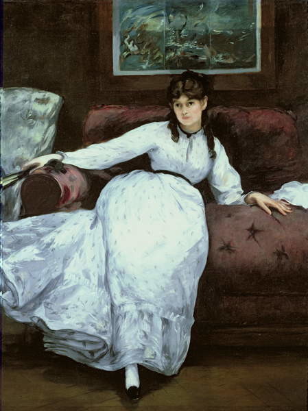 Canvas Print The Rest, portrait of Berthe Morisot , 1870
