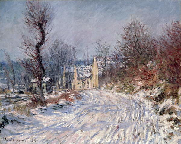 Reprodução do quadro The Road to Giverny, Winter, 1885