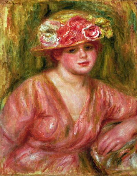 Canvas Print The Rose Hat or Portrait of Lady Hessling