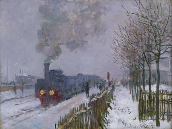 Fine Art Print Train in the Snow or The Locomotive, 1875