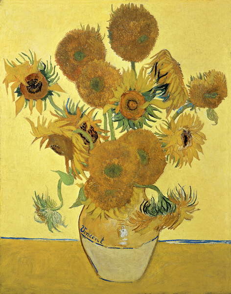Poster Zwölf Sonnenblumen in einer Vase Vincent van Gogh 