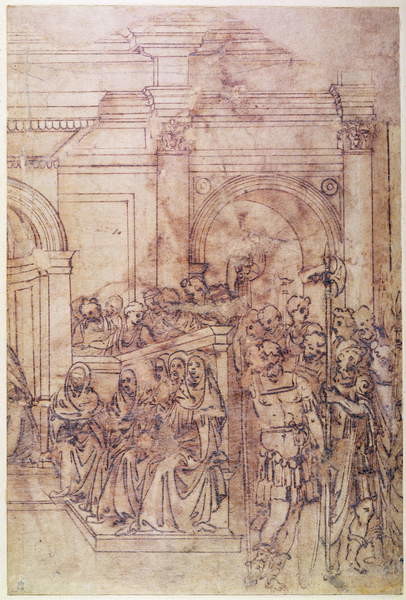 Fine Art Print W.29 Sketch of a crowd for a classical scene
