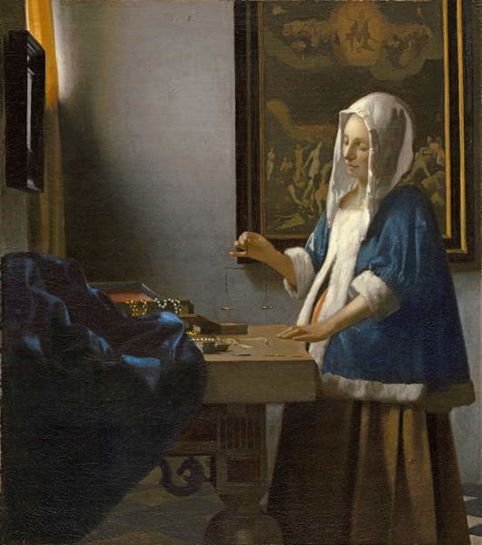 Fine Art Print Woman Holding a Balance, c.1664