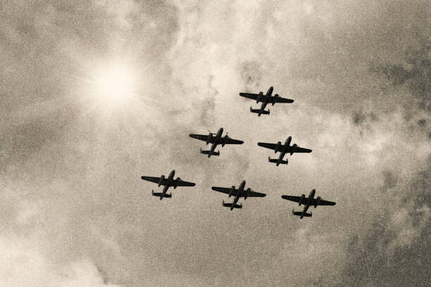Art Photography WW2 Mitchell B-25 Medium Bombers flying