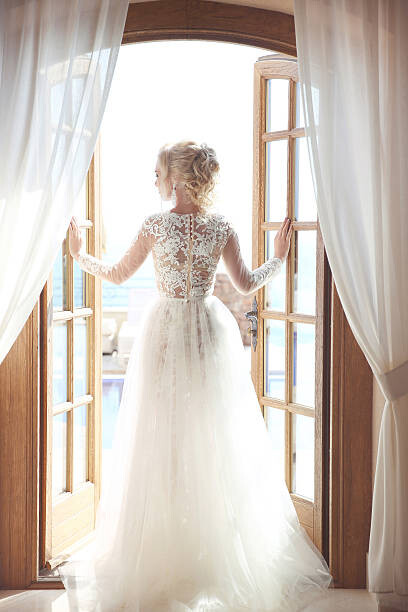 Art Photography Young bride in gorgeous wedding dress