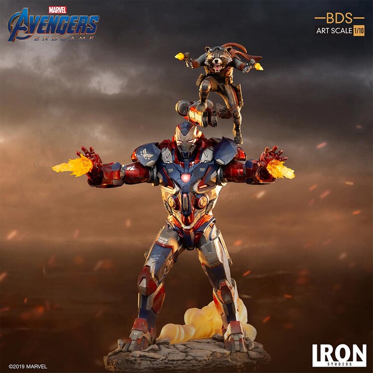 Figurine Avengers: Endgame - Iron Patriot & Rocket