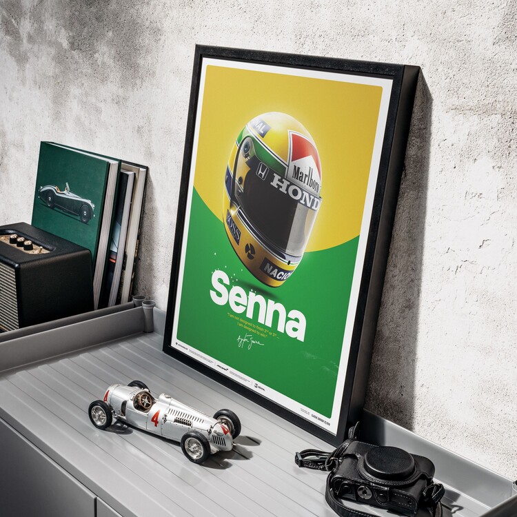 Ayrton Senna - Helmet - San Marino GP - 1988 Art Print