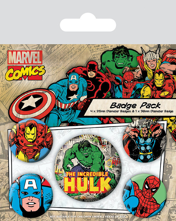 Badge set Marvel Retro - Hulk