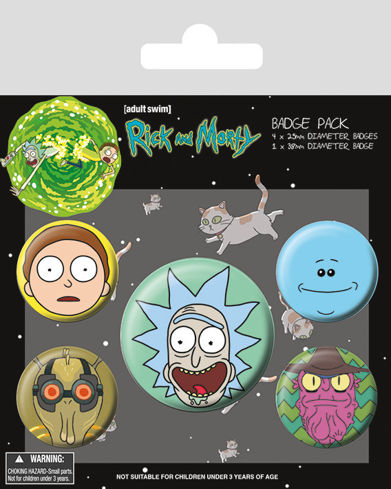 Badge set Rick and Morty - Heads