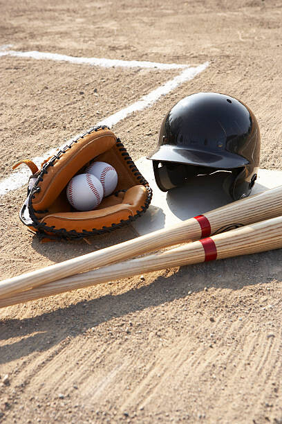 Sticker Baseball glove, balls, bats and baseball