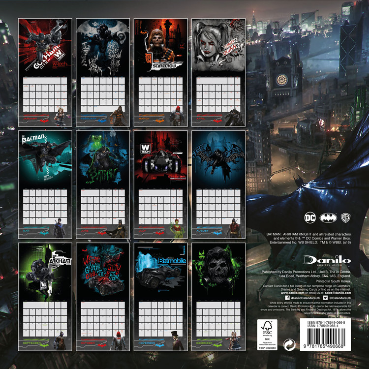 Calendar 2021 Batman: Arkham knight