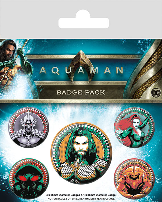 Set bedževa Aquaman - Heavy Hitters Of The Seas