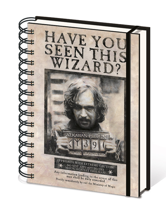 Bloco de notas Harry Potter - Wanted Sirius Black