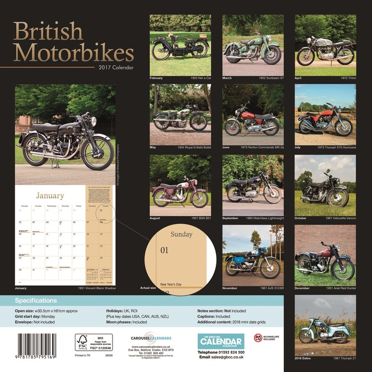Calendar 2021 British Motorbikes