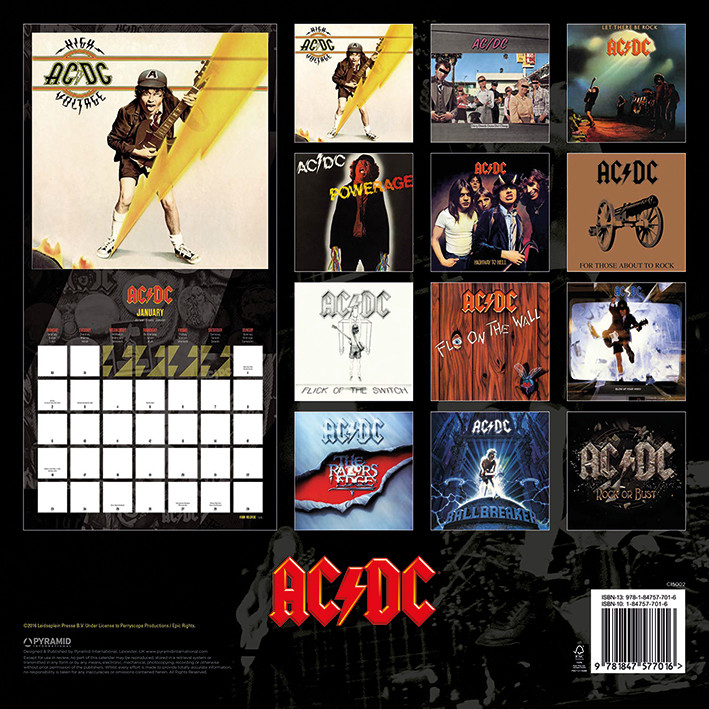 AC/DC Calendars 2021 on