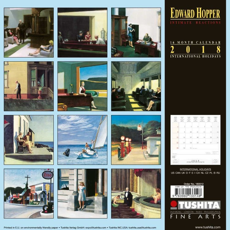 Edward Hopper Intimate Reactions Calendars 2021 on