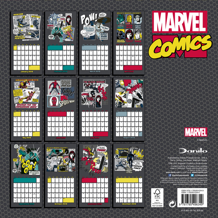 Marvel Comics Calendars 2021 on UKposters/EuroPosters