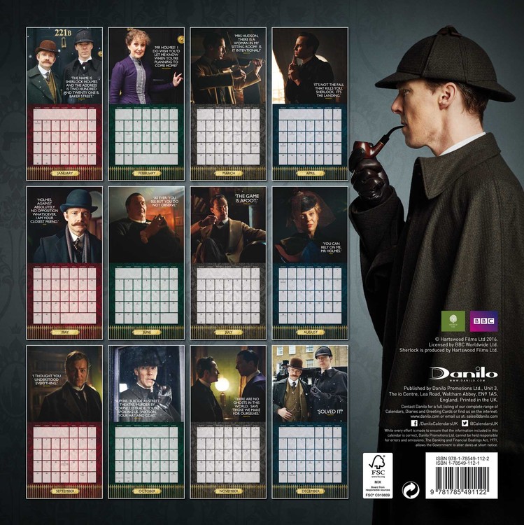 Sherlock Calendars 2019 on